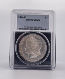 1884 O Morgan Dollar Rainbow Toned PCGS MS63