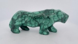 African Malachite Lion Carving