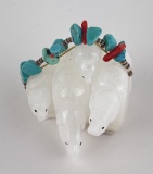 Zuni Indian Carved Multi Bear Fetish