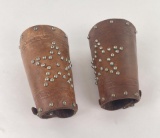 Antique Tooled Leather Cowboy Cuffs
