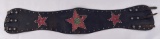 Antique Tooled Leather Cowboy Bronc Belt