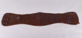 Antique Tooled Leather Cowboy Bronc Belt