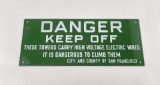 Antique Porcelain Telephone Pole Sign California