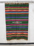 Vintage Mexican Wool Serape Saltillo Blanket