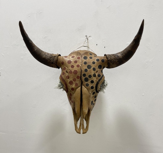 Arapaho Native American Painted Buffalo Skull