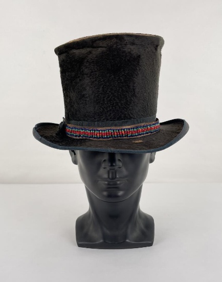 Antique Beaver Fur Top Hat