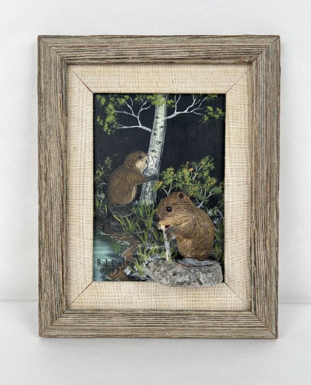 B.J. Dale Beaver Carving and Painting