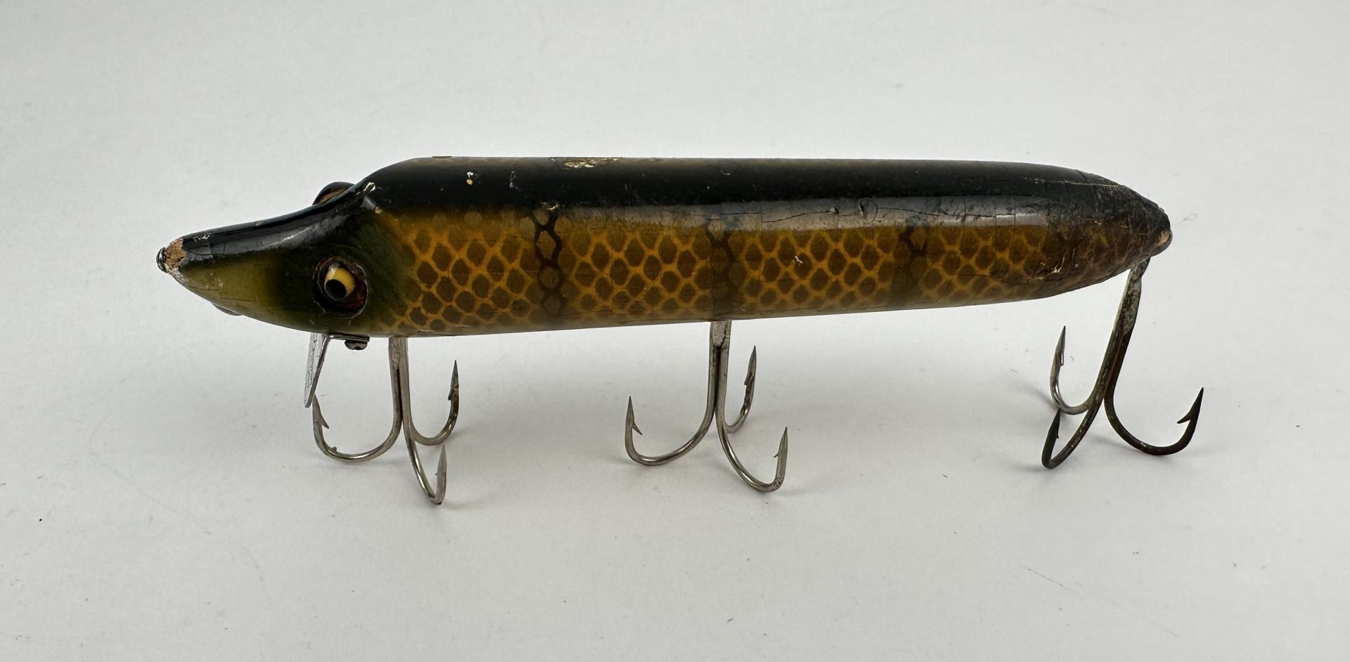Heddon Vamp Wood Glass Eye Fishing Lure