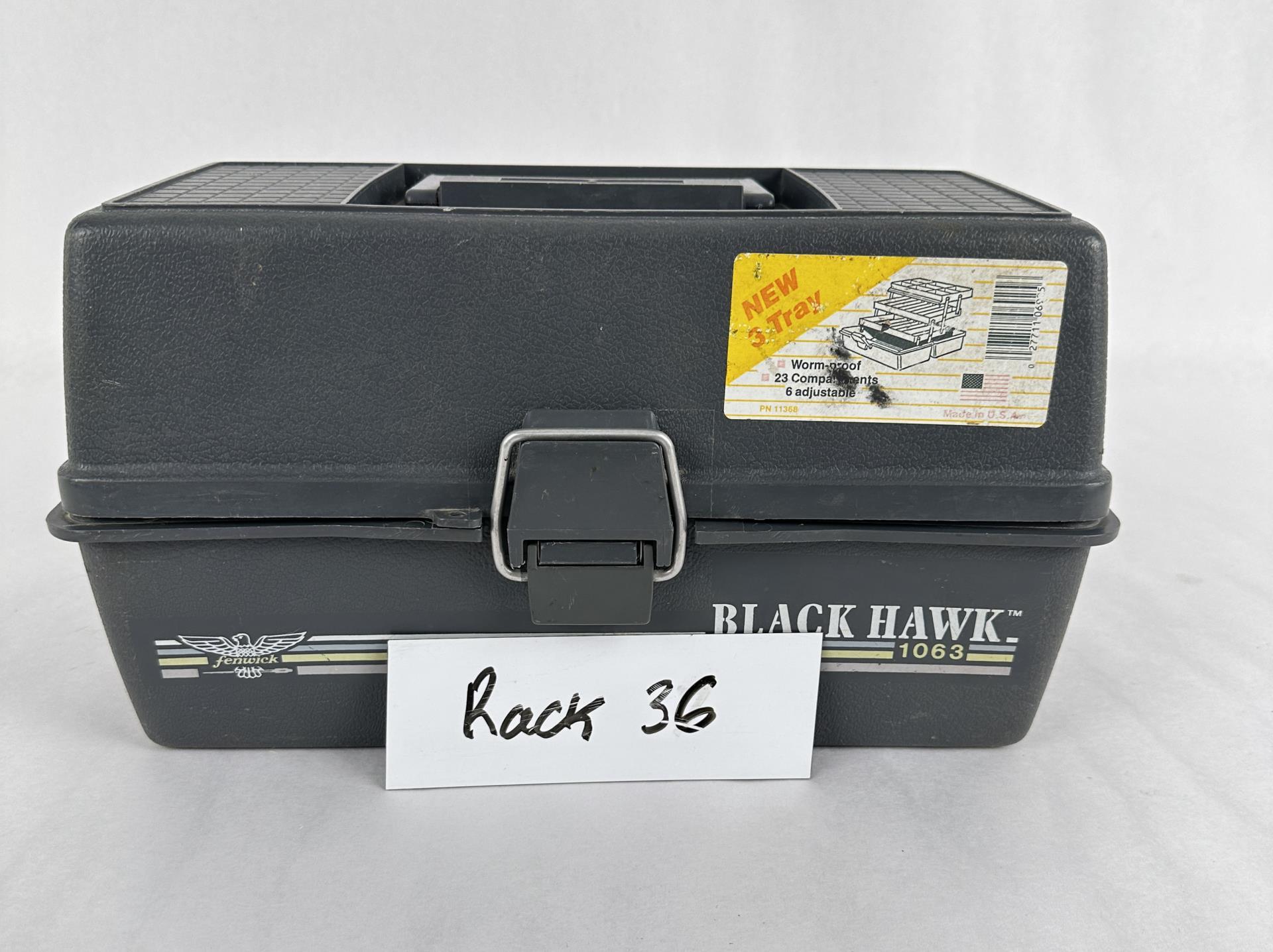 Fenwick Black Hawk Fishing Tackle Box 3 Tray bait lure box