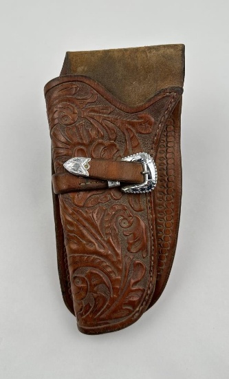 Tooled Leather Cowboy Leather Pistol Holster