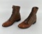 Justin Ostrich Leather Skin Kiltie Boots
