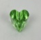 Celery Fire and Light Glass Heart Paperweight