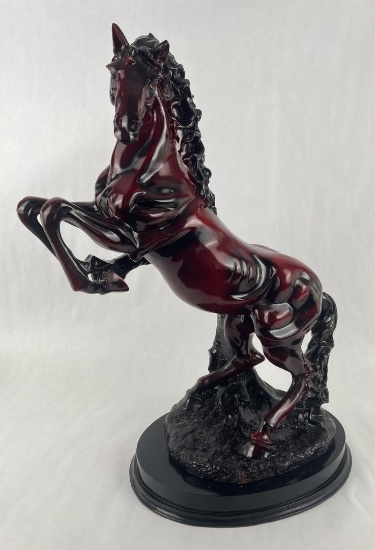 Rearing Horse Resin Statue