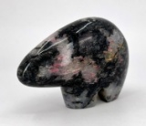Carved Rhodonite Bear Fetish