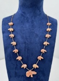 Zuni Indian Heishi Bear Fetish Necklace