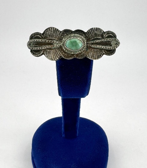 Silver Silver Turquoise Brooch