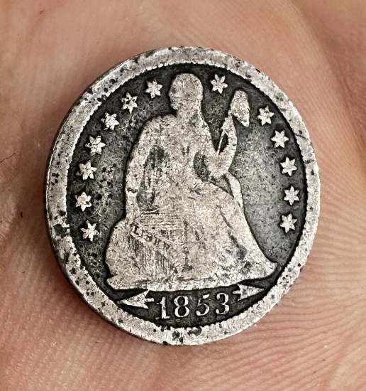 1853 Silver One Dime Coin