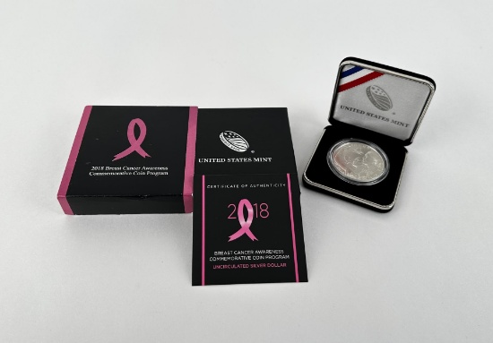 2018 P Silver 1 Dollar Breast Cancer Awareness
