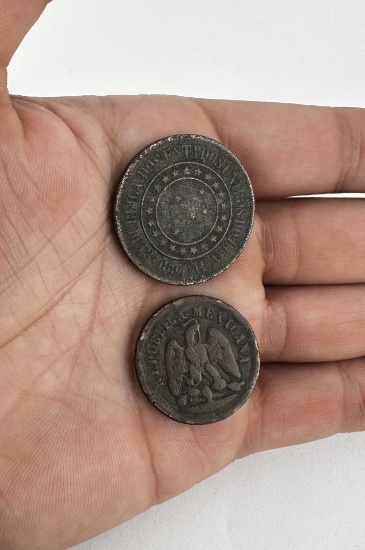 1890s Mexico & Brazil Coins