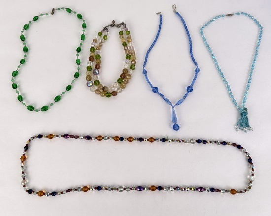 Antique Art Deco Glass Bead Necklaces