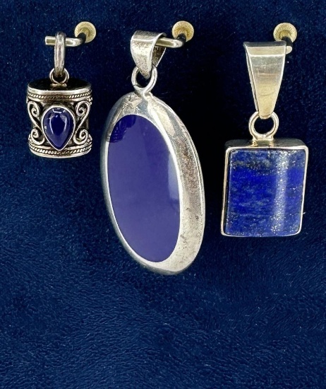 Sterling Silver Lapis Lazuli Pendants