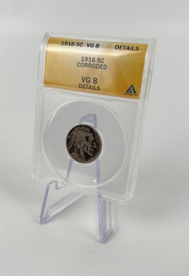 1916 Buffalo Nickel Coin ANACS VG 8