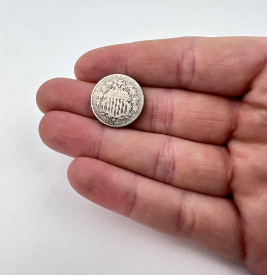 1867 Shield Nickel Coin