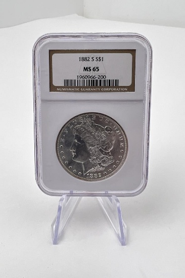 1882 S Morgan Silver Dollar NGC MS65