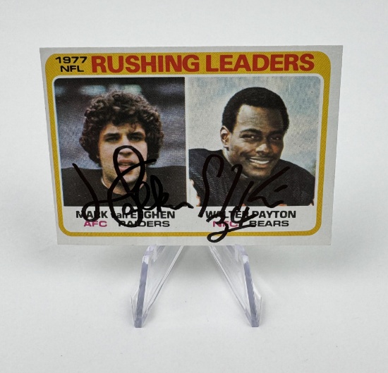 1977 Topps Rushing Leaders Signed Football Card