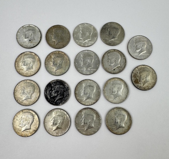 18 Kennedy Silver Half Dollars