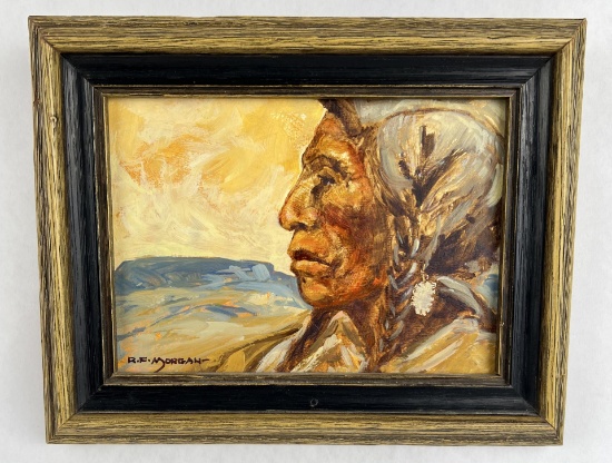 Robert F Morgan Oil Painting Chief Crow Sioux