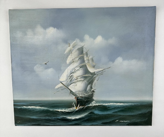 Oil on Canvas Nautical Painting