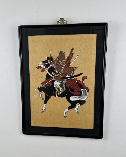 Mid Century Japanese Samurai Warrior Print