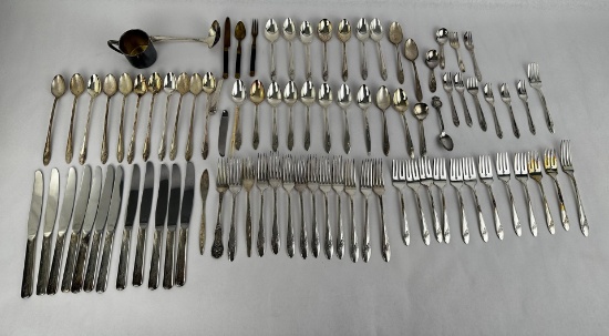 Large Group Stainless & Silver Plate Flatware