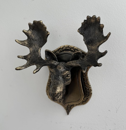Honeck Sculpture Bronze Moose Door Knocker
