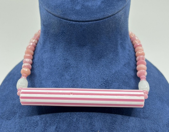Pink Trade Bead Necklace
