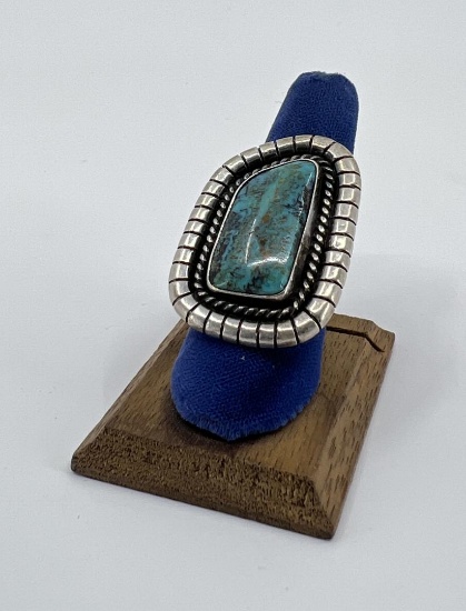 Chunky Navajo Sterling Silver Turquoise Ring