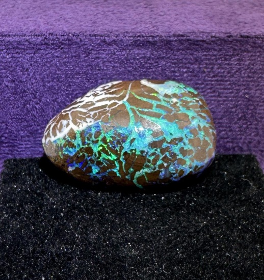 28 Carats of Australian Black Dragon Skin Opal