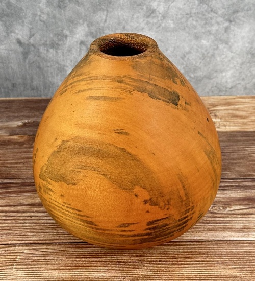 Michael Lee Hawaii Carved Norfolk Pine Wood Vase