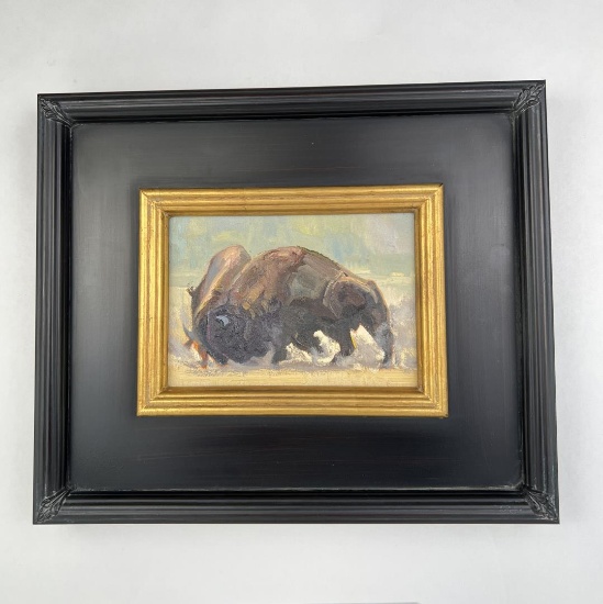 Colter May Montana Buffalo Oil Painting