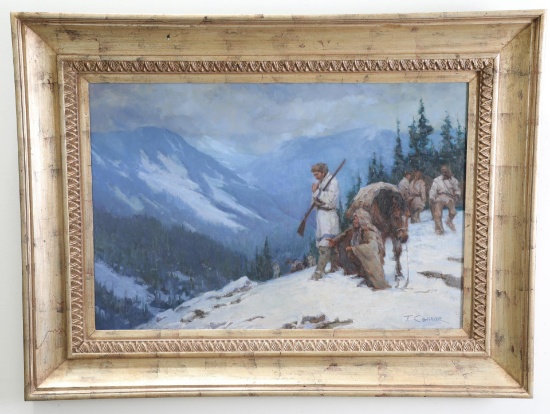 Todd Connor Mountain Men Oil on Canvas Painting