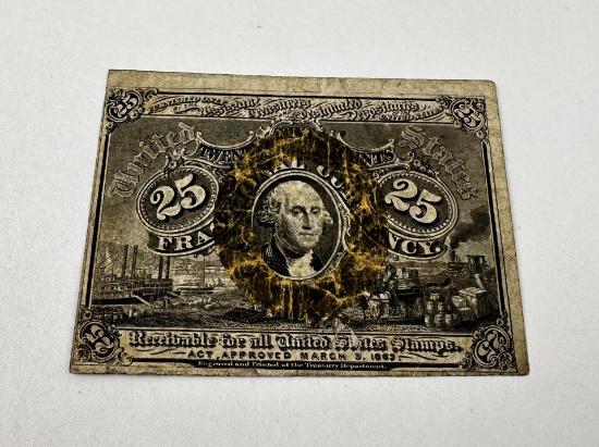 1863 Twenty Five Cents Fractional Currency Note