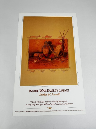 Charles M Russell Poster Inside War Eagle's Lodge