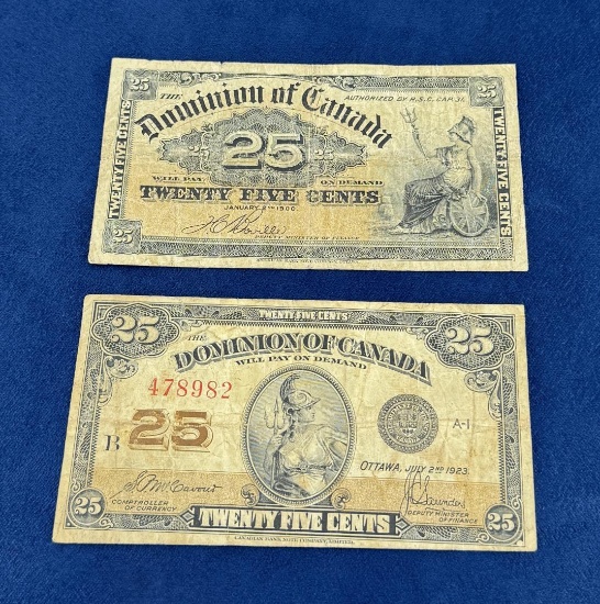 Dominion of Canada Twenty Five Cent Notes