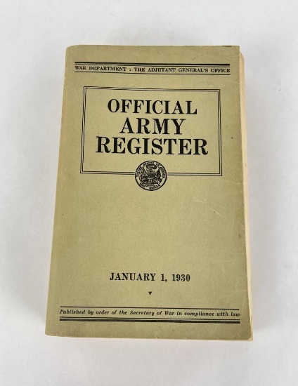 Official Army Register January 1 1930