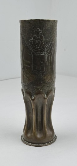 WW1 WWI Greece Trench Art Shell Vase