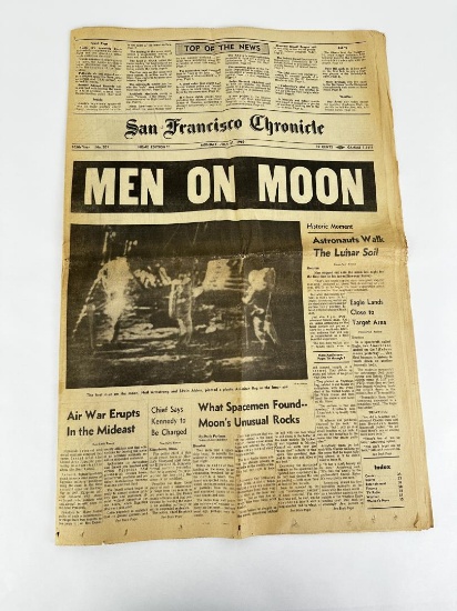 San Francisico Chronicle Men On Moon Newspaper