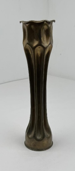WW2 75mm Fluted Trench Art Shell Vase