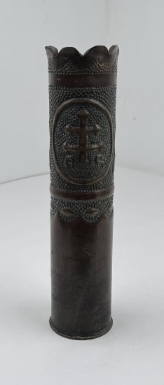 WW1 WWI 75mm Trench Art Shell Vase