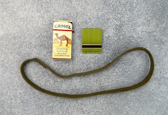 WW2 Camels Cigarettes Helmet Band & Matches